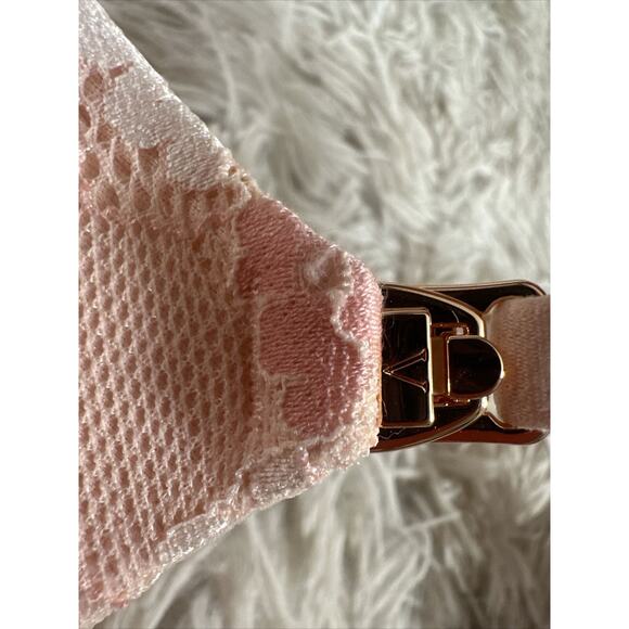 NEW Victorias Secret Supersoft Body Maternity Nursing Wireless Lace Bra Pink 32D - Picture 3 of 6